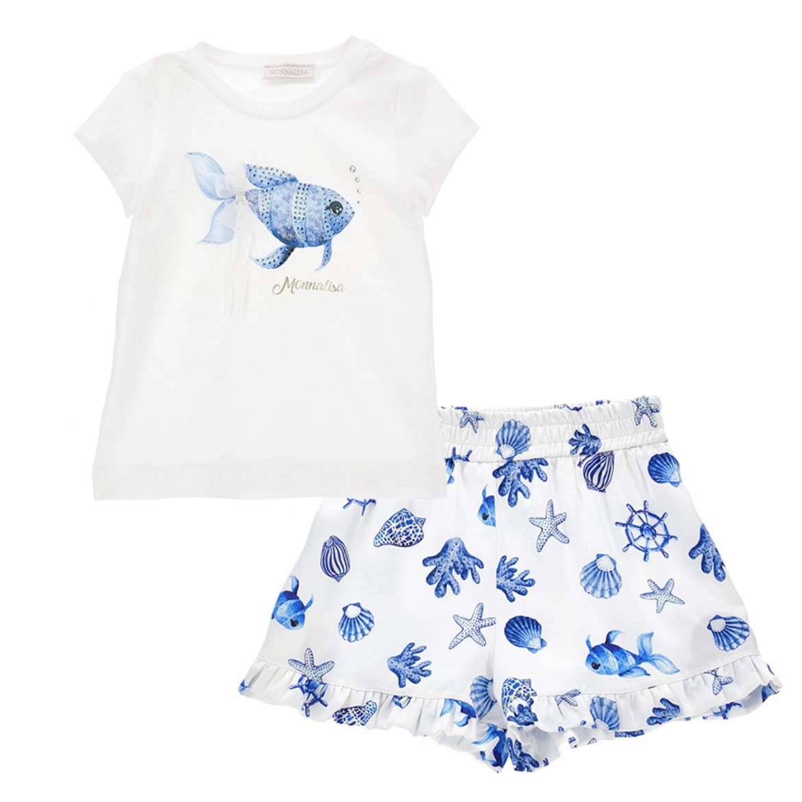 Picture of Monnalisa Shell T-Shirt & Short Set