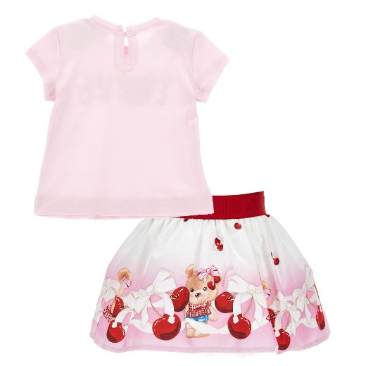 Picture of Monnalisa Baby Cherry T-Shirt & Skirt Set