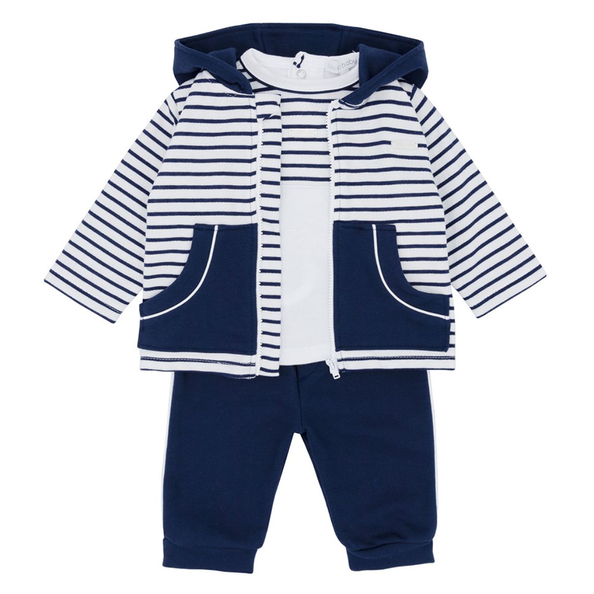 Picture of Blues Baby Boys Navy & White 3 Piece Tracksuit