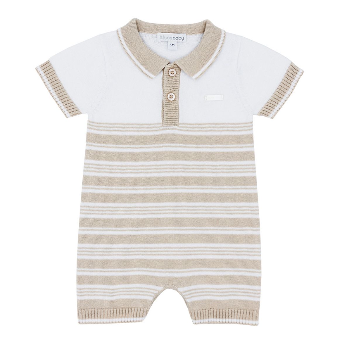 Picture of Blues Baby Boys Beige Knitted Romper