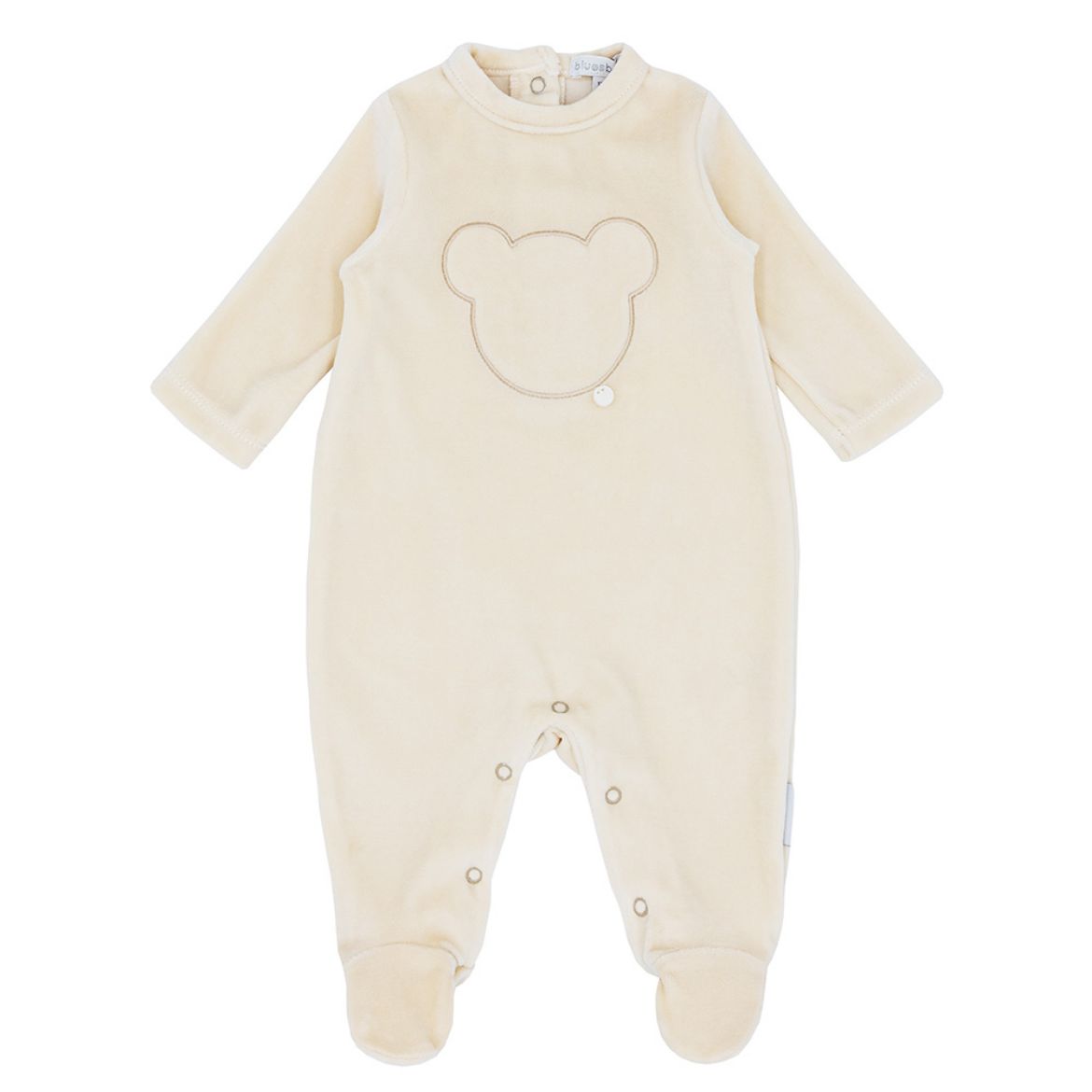 Picture of Blues Baby Caramel Bear Velour Sleepsuit