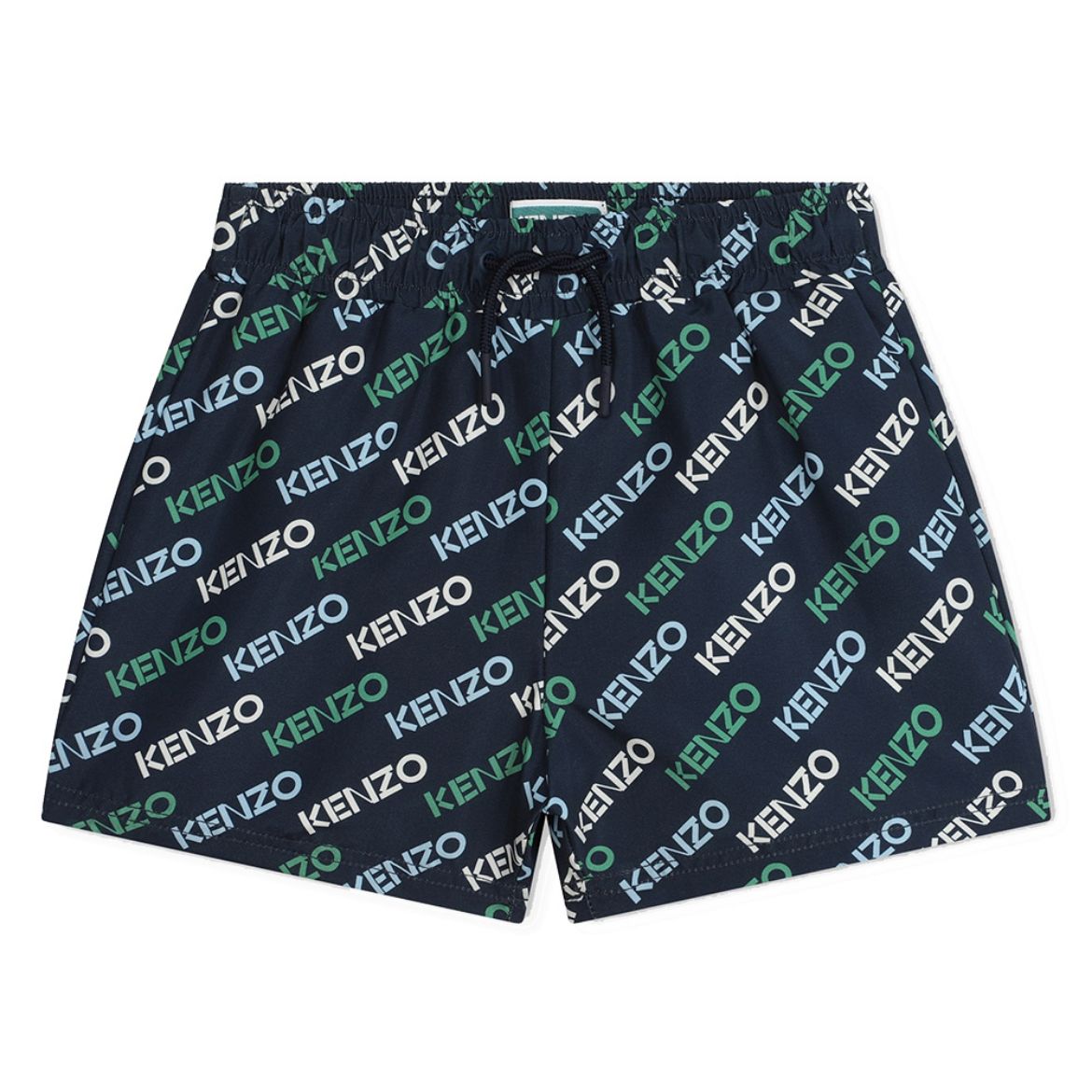 Picture of Kenzo Boys Navy Printed Swim Shorts