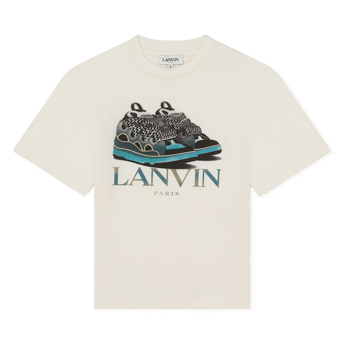 Picture of Lanvin Boys White 'Trainers' T-shirt