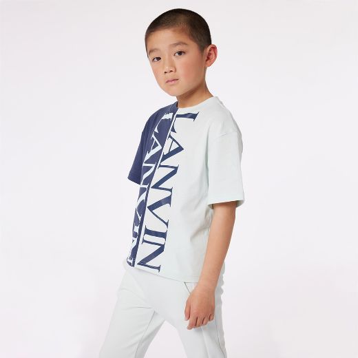 Picture of Lanvin Boys Navy & White T-shirt