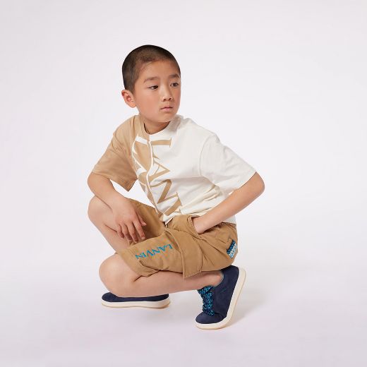 Picture of Lanvin Boys Beige & White T-shirt