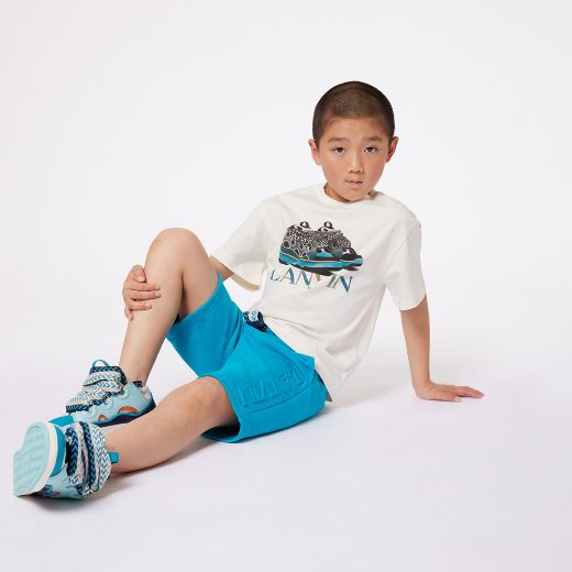 Picture of Lanvin Boys White 'Trainers' T-shirt