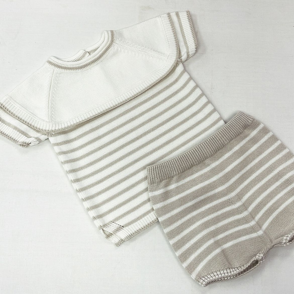 Picture of Granlei Boys Cream Stripe Knitted Set