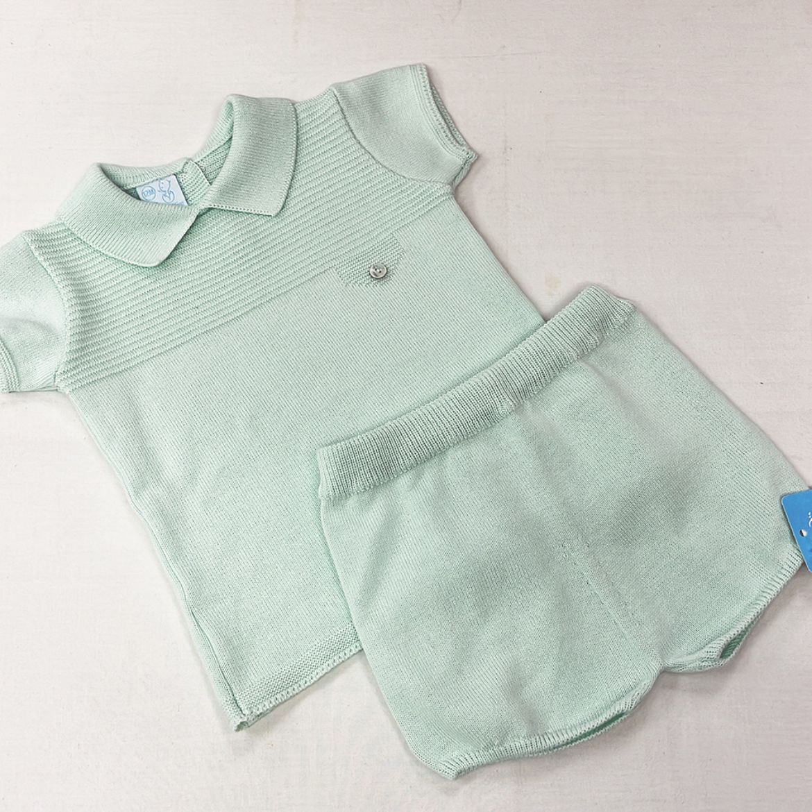 Picture of Granlei Boys Mint Green Knitted Short Set