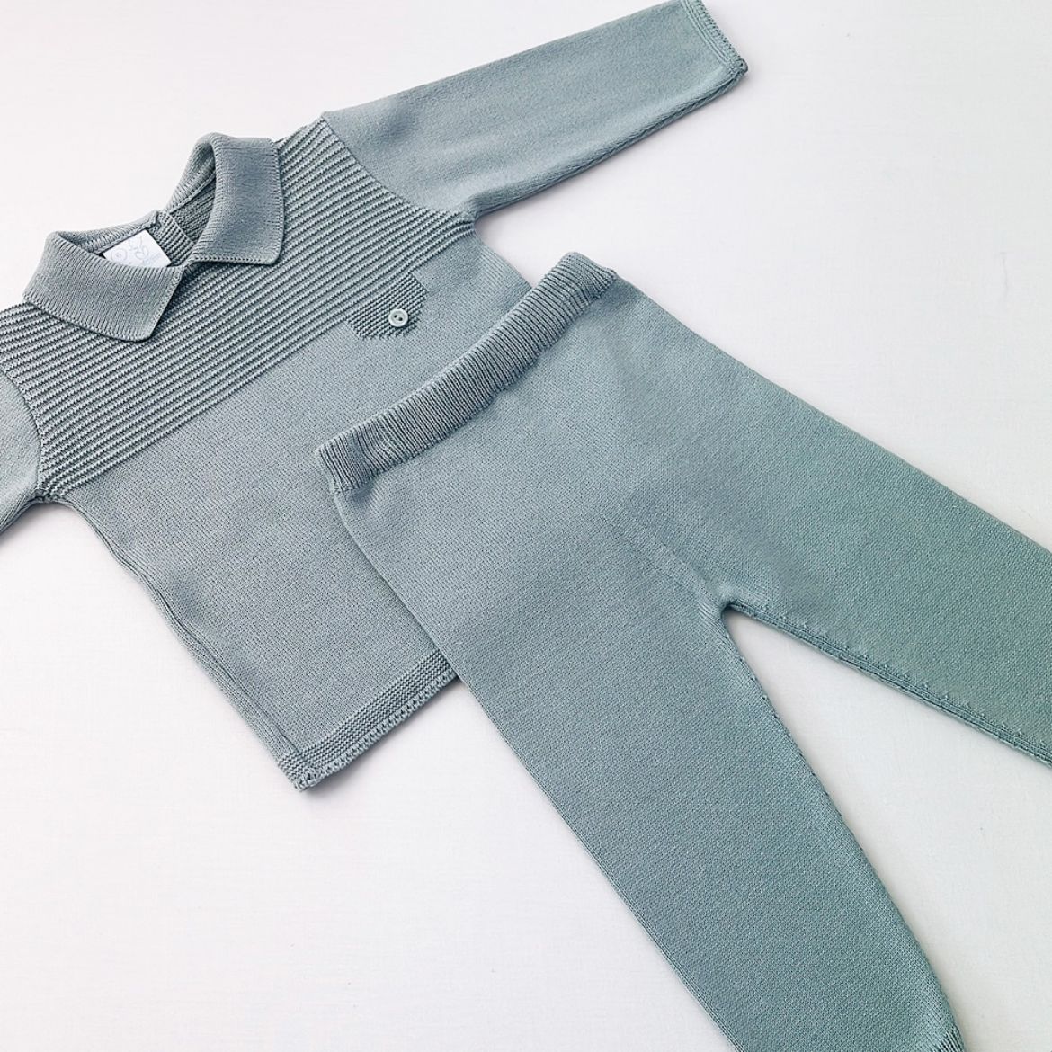 Picture of Granlei Boys Teal Knitted Tracksuit