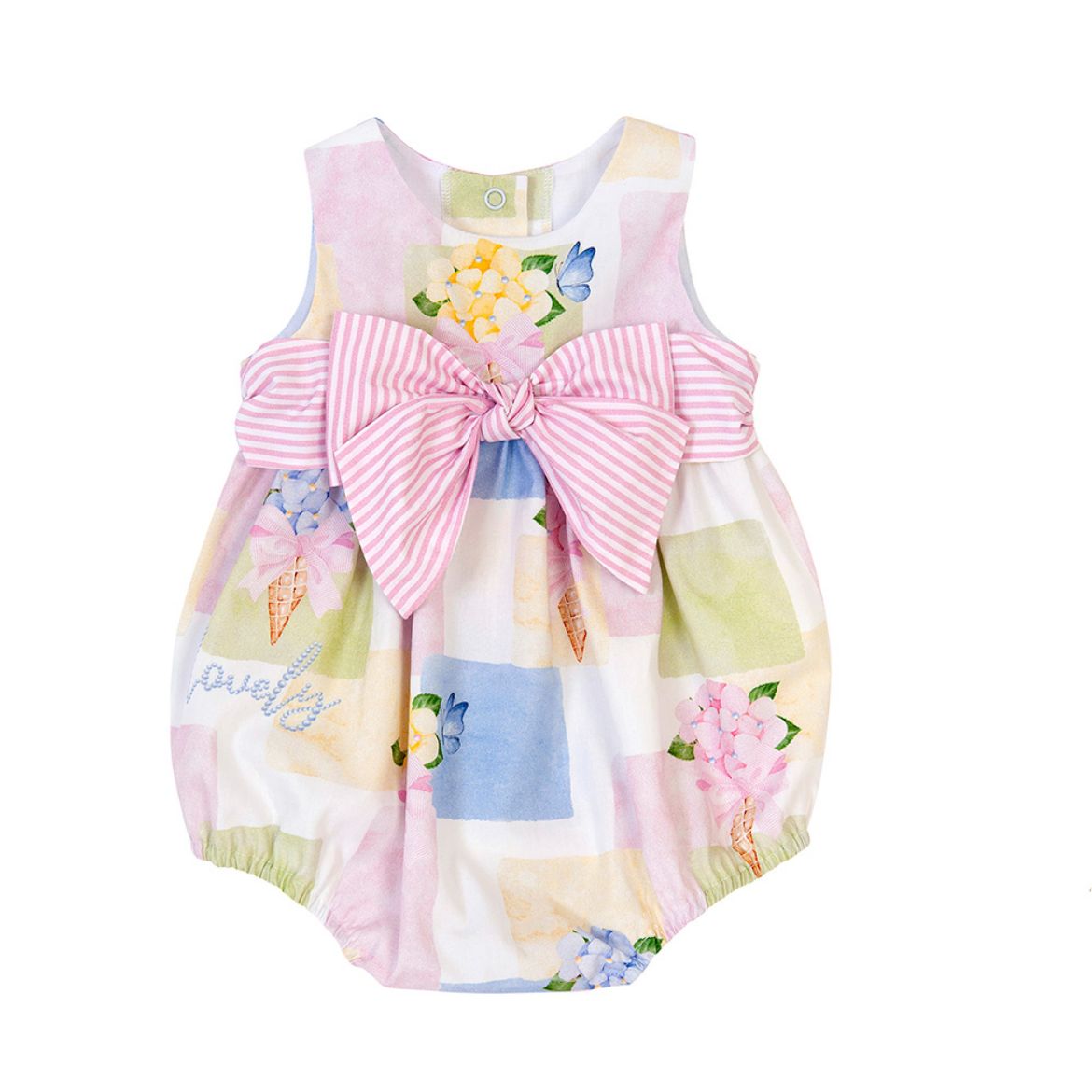 Picture of Balloon Chic Baby Pink & Green Flower Romper
