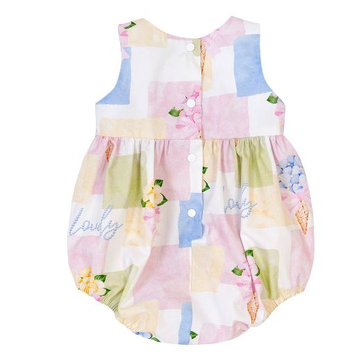 Picture of Balloon Chic Baby Pink & Green Flower Romper