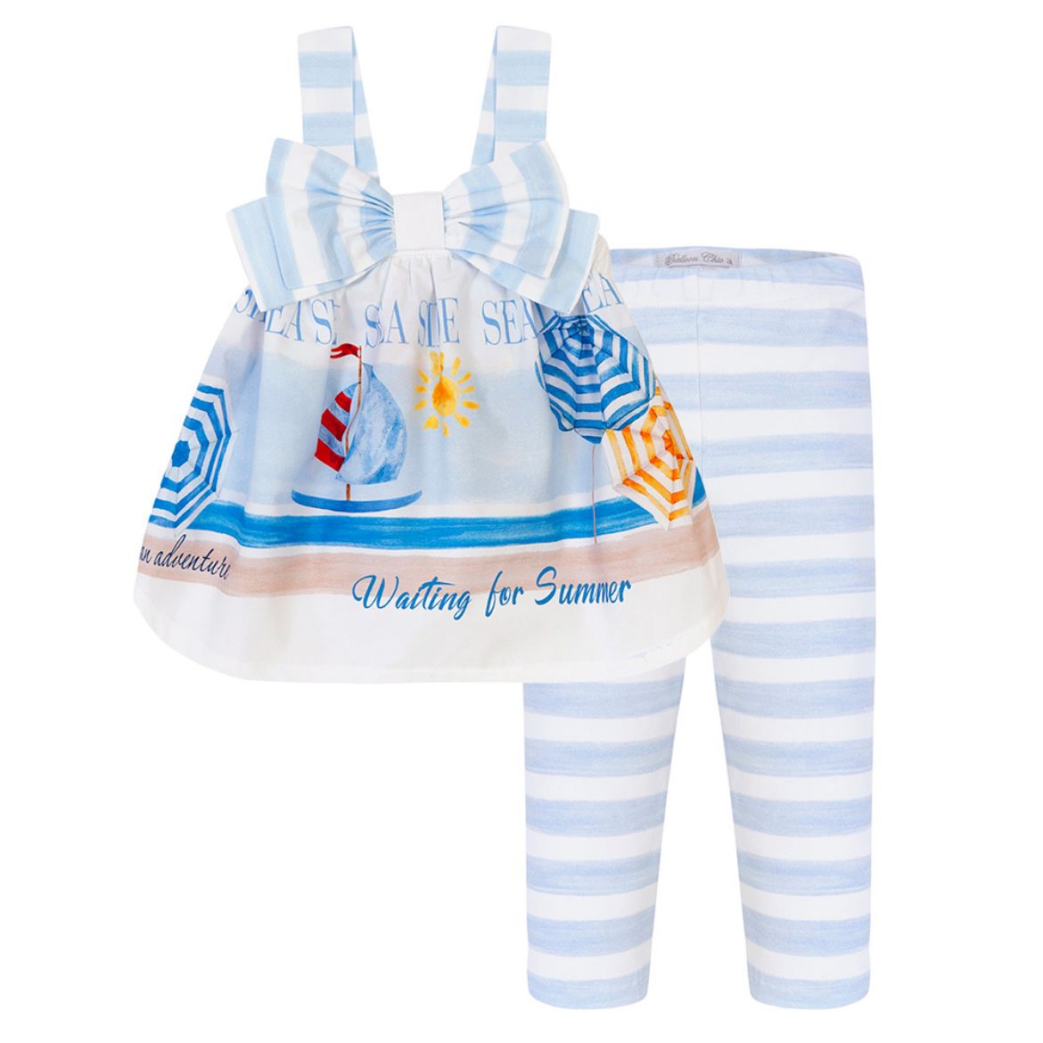 Picture of Balloon Chic Blue Seaside Top & Leggings Set