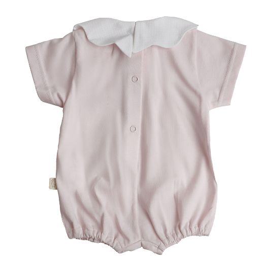 Picture of Baby Gi Pink Cotton Pique Short Romper