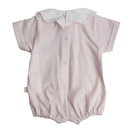 Picture of Baby Gi Pink Cotton Pique Short Romper