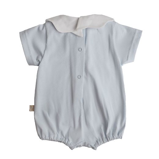 Picture of Baby Gi Blue Cotton Pique Short Romper