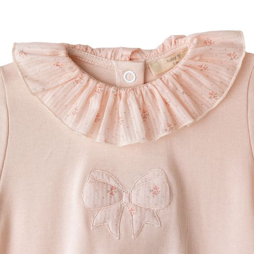 Picture of Baby Gi Flora Print Peach Pink Babygrow