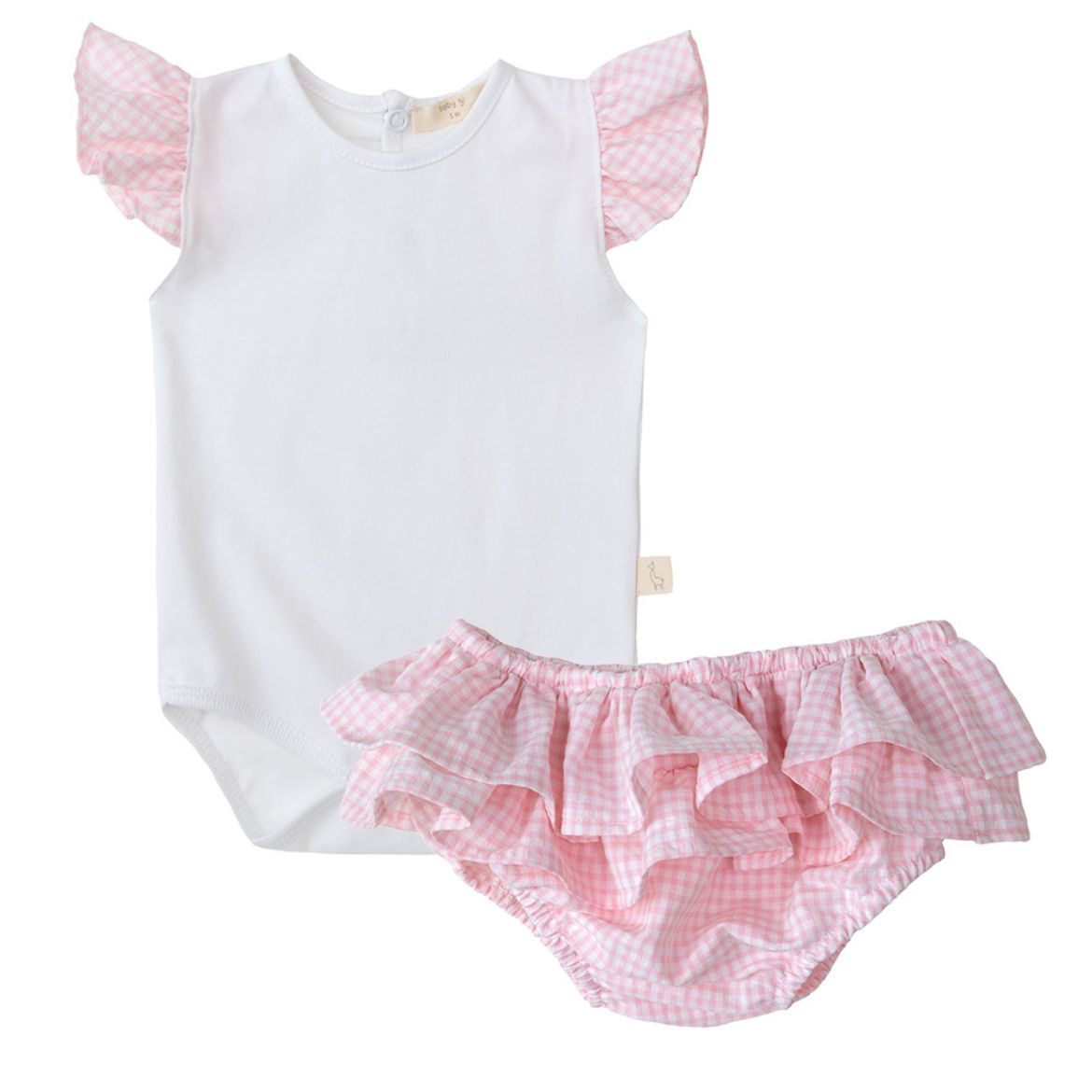 Picture of Baby Gi Pink Check Knickers & Top Set