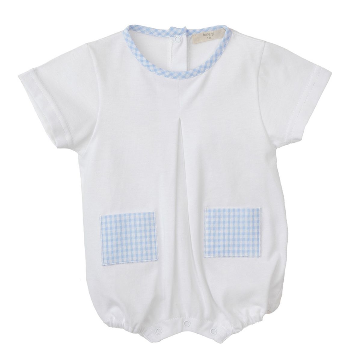 Picture of Baby Gi Blue Check Trim Romper