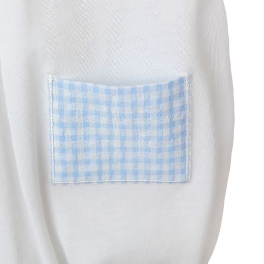 Picture of Baby Gi Blue Check Trim Romper