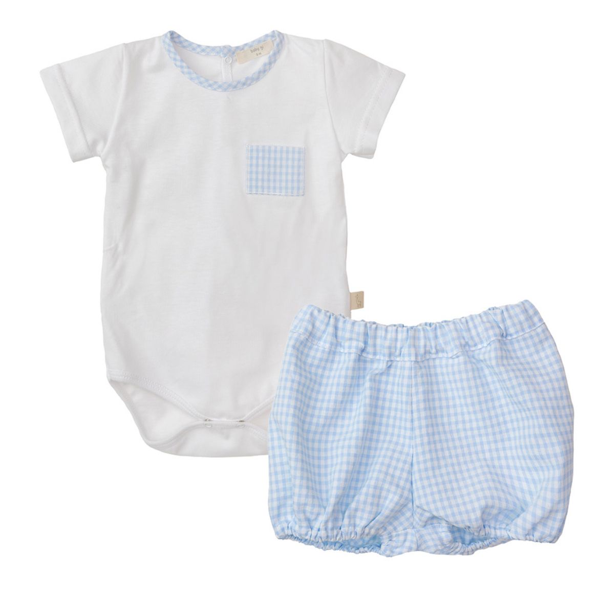 Picture of Baby Gi Blue Check Trim Top & Short Set