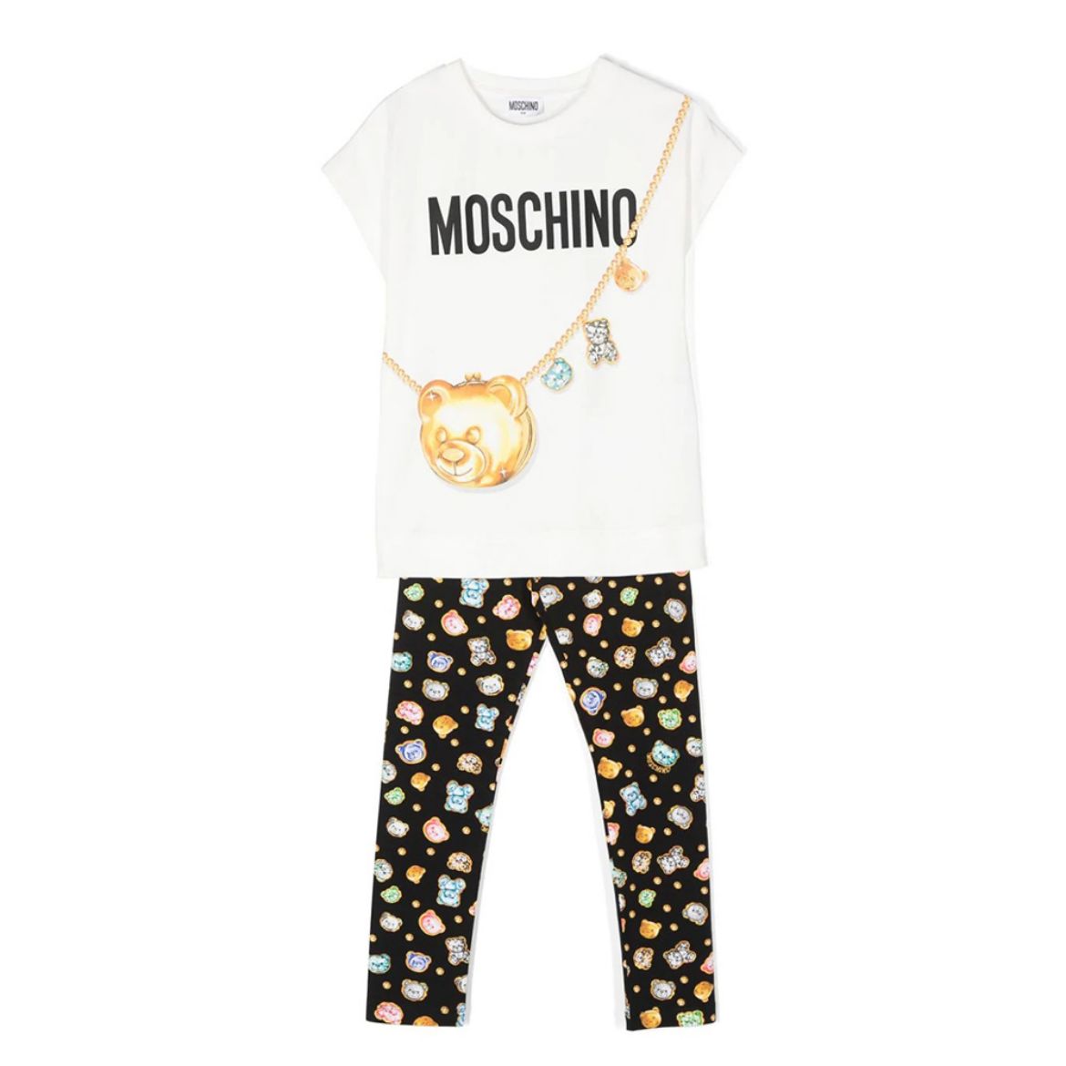 Picture of Moschino Girls Black & White Legging Set