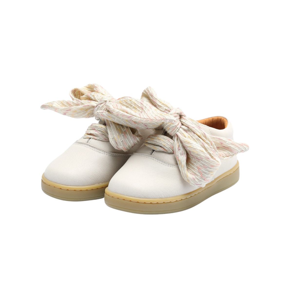 Donsje Meilly Cream Leather Trainers. Melanie Louise Childrens Designer Wear