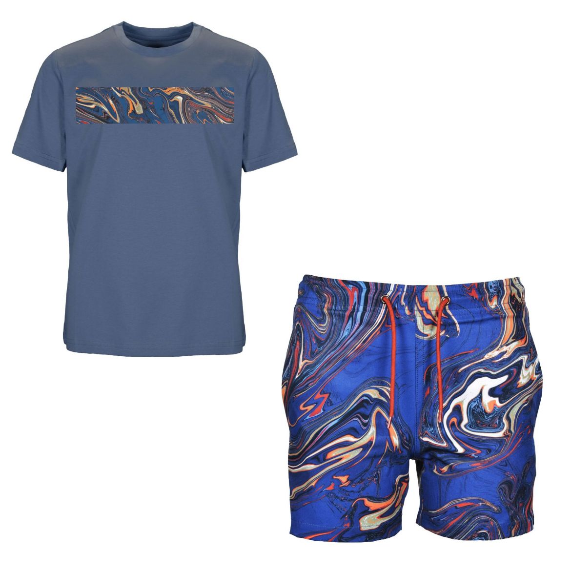 Picture of Moda Bandidos Boys Navy Oil Swim Short Set