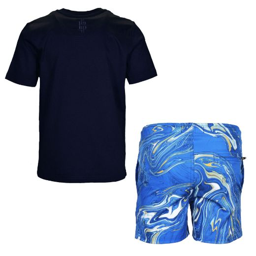 Picture of Moda Bandidos Boys Blue & Navy Oil Swim Short Set