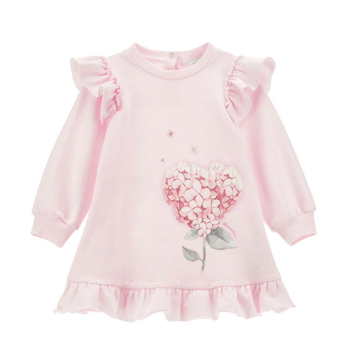 Monnalisa Baby Pink Flower Dress. Melanie Louise Childrens Designer Wear