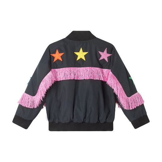Picture of Stella Mc Cartney Black Star & Fringe Bomber Jacket