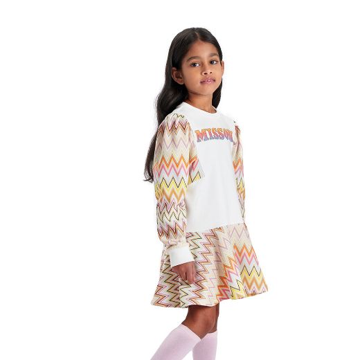 Picture of Missoni Girls Ivory Jersey Dress