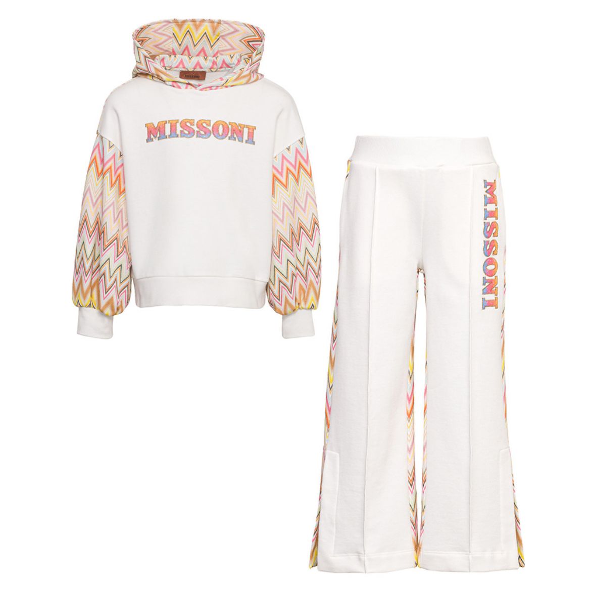 Picture of Missoni Girls Ivory Printed Jumper & Pant Set