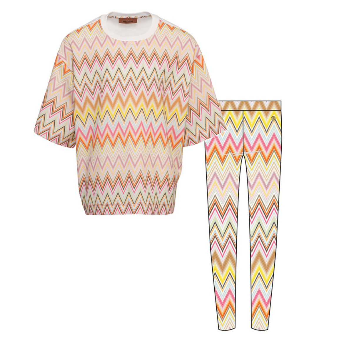 Picture of Missoni Girls Ivory Printed Top & Leggings Set