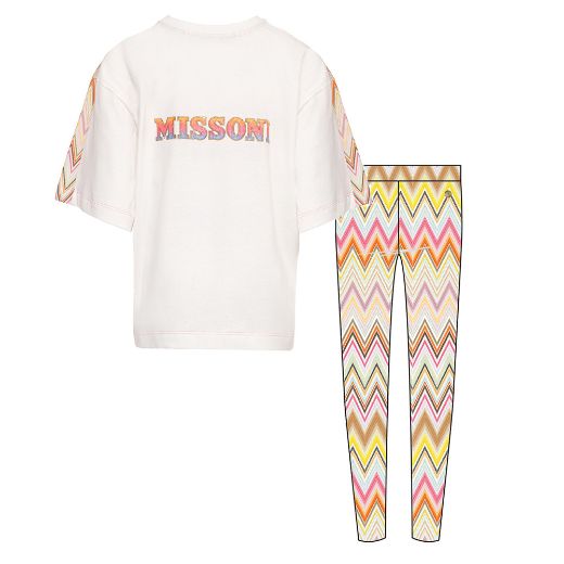 Picture of Missoni Girls Ivory Printed Top & Leggings Set