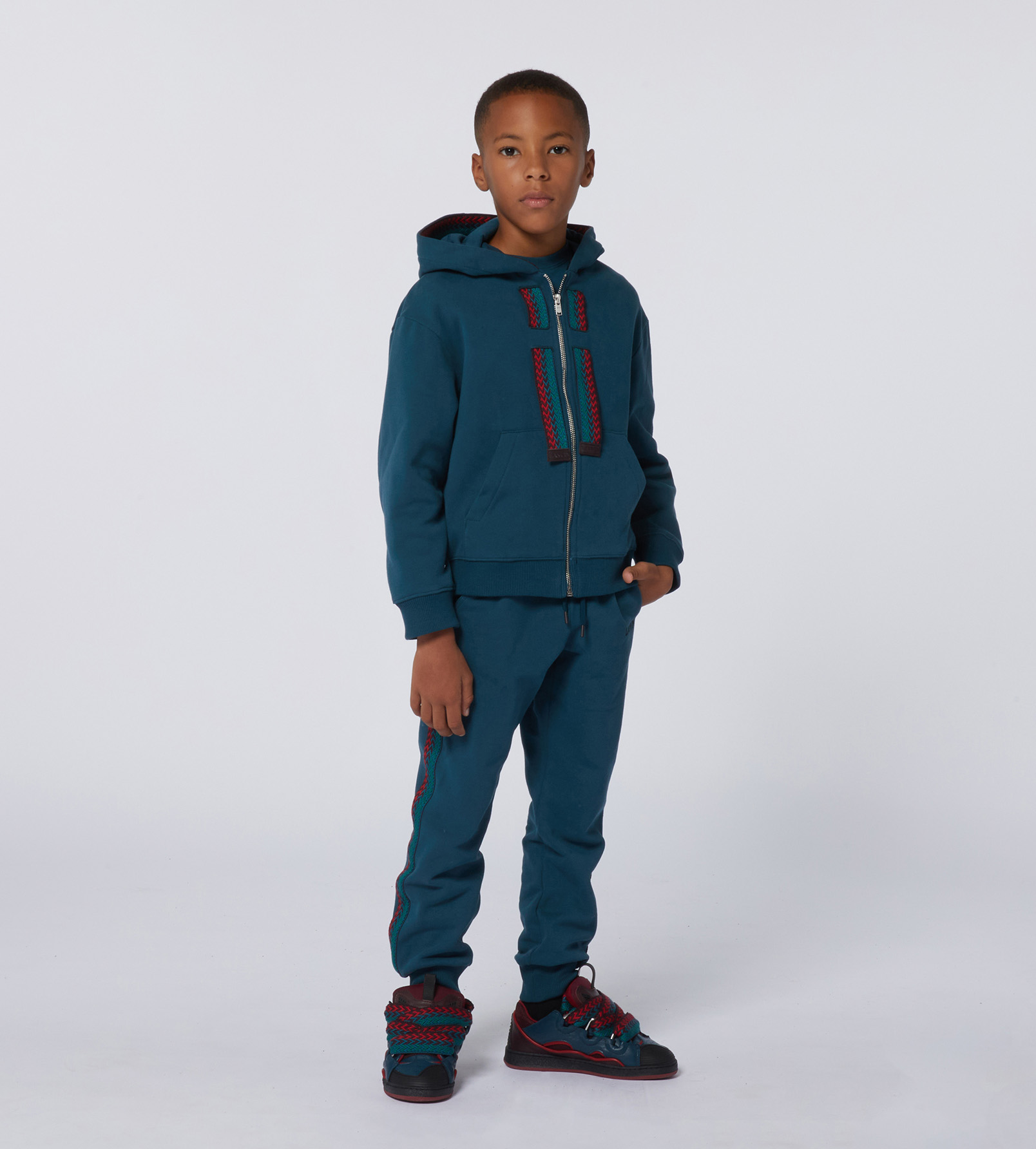 Lanvin Boys Blue Tracksuit with Blue T Shirt. Melanie Louise Childrens Designer Wear