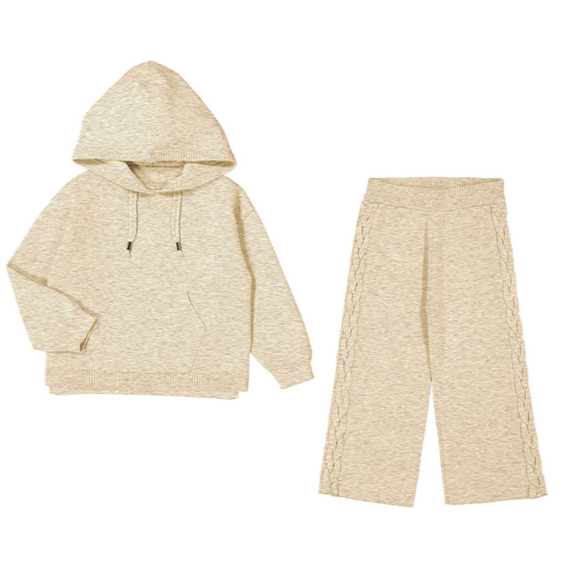 Picture of Mayoral Girls Beige Knit Tracksuit	