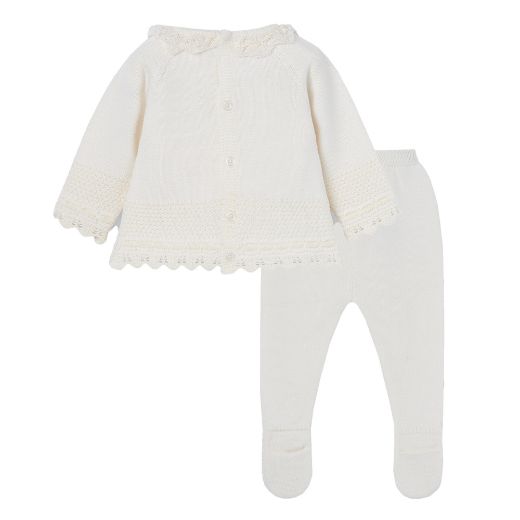 Picture of Paz Rodriguez Cream Bow Knitted Set