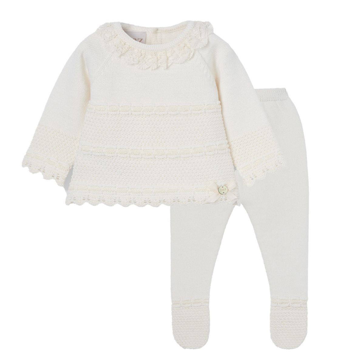 Picture of Paz Rodriguez Cream Bow Knitted Set