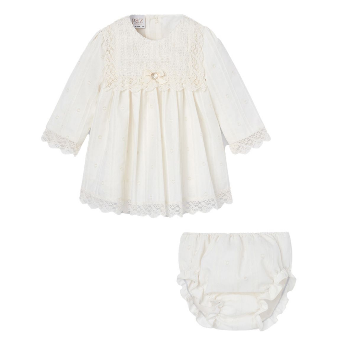 Picture of Paz Rodriguez Cream Dress with Knickers 