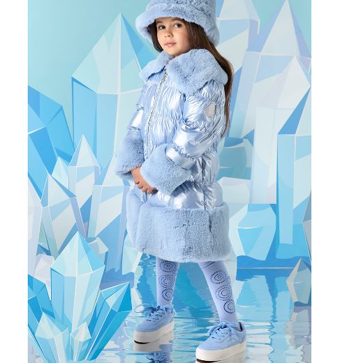 Picture of A Dee Girls Sarah Iced Blue Metalic Coat