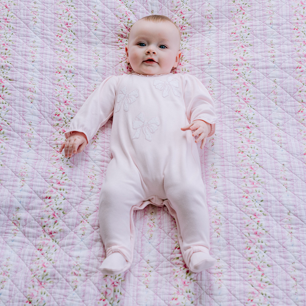 Emile Et Rose Girls Hope Pink Baby Grow. Melanie Louise Childrens Designer Wear