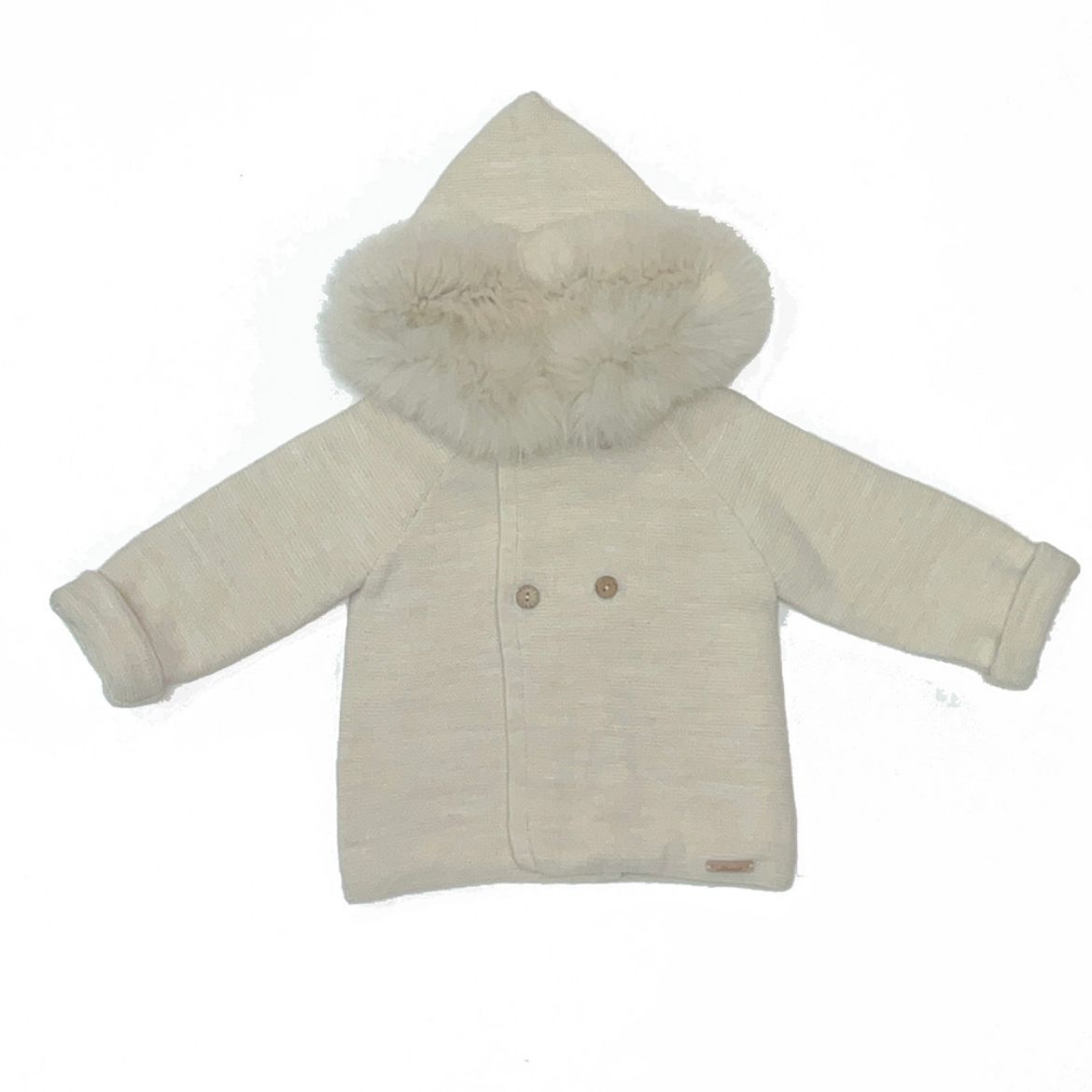 Picture of Martin Aranda Girls Beige Fur Hood Cardigan