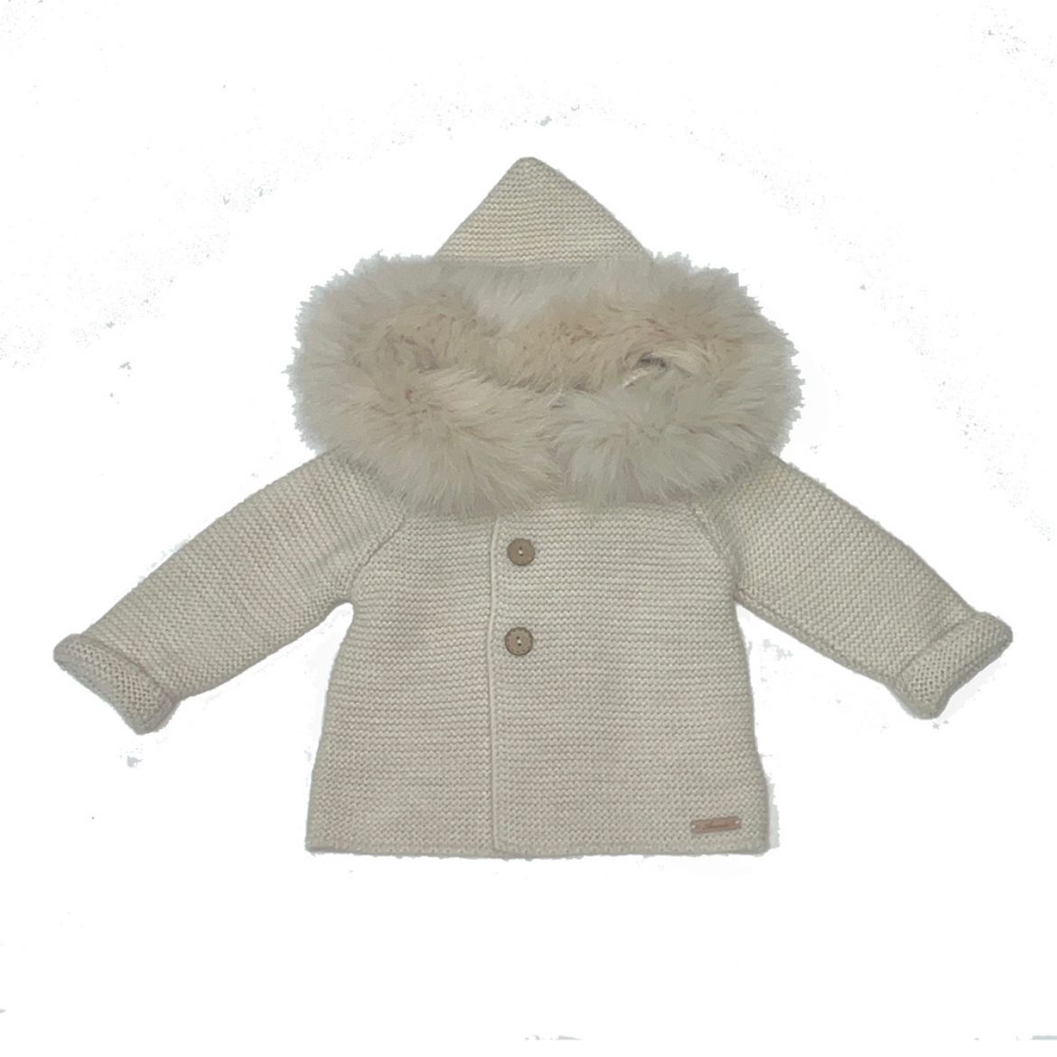 Picture of Martin Aranda Boys Beige Fur Hood Cardigan