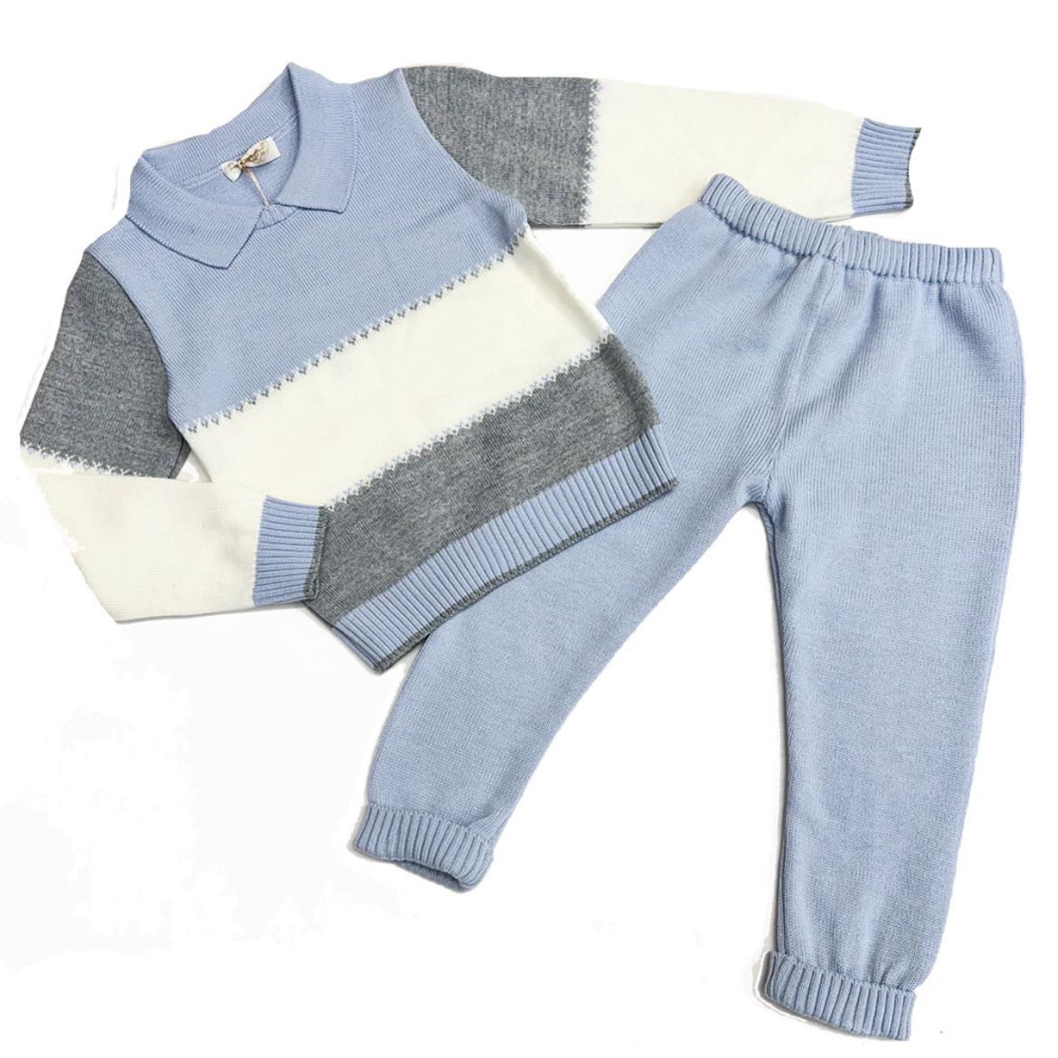 Picture of Bimbalo Boys Blue Knitted Two Piece Set
