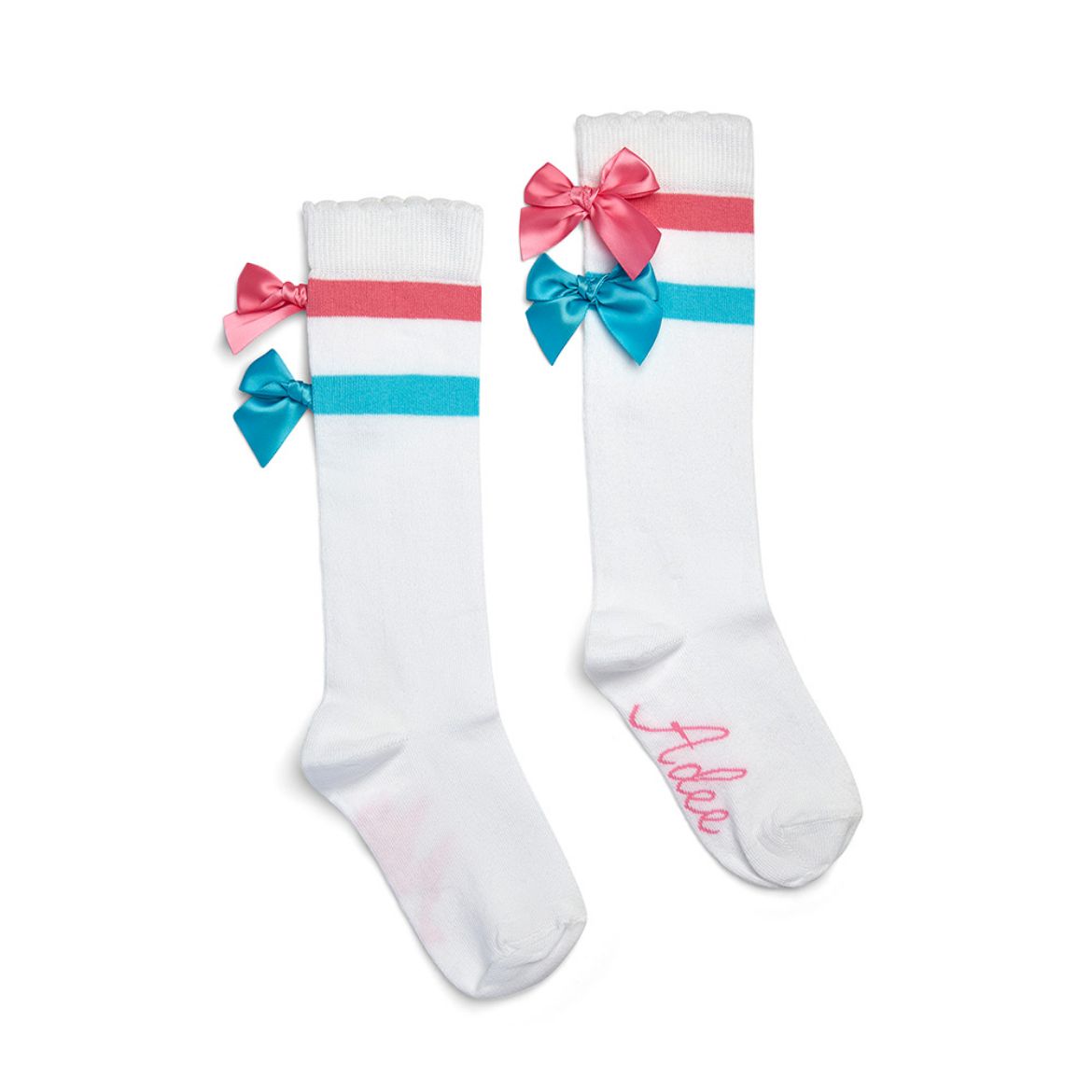 Picture of A Dee Edith White Knee Bow Socks