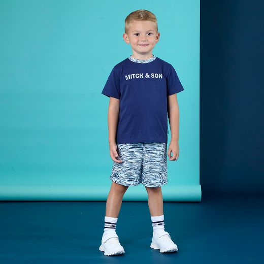 Picture of Mitch & Son Hugo White Space Dye Swim Shorts