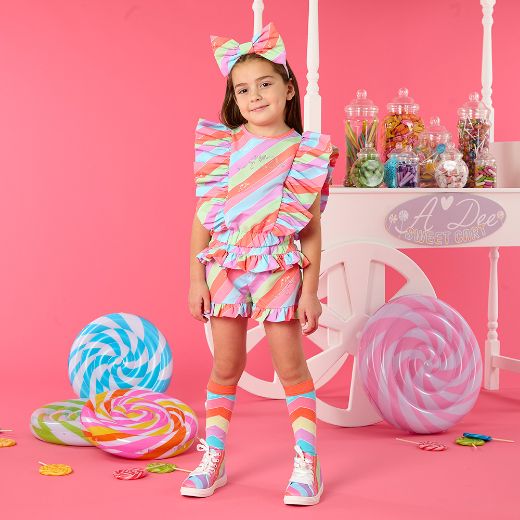 Picture of A Dee Effy Stripe Print Short Set