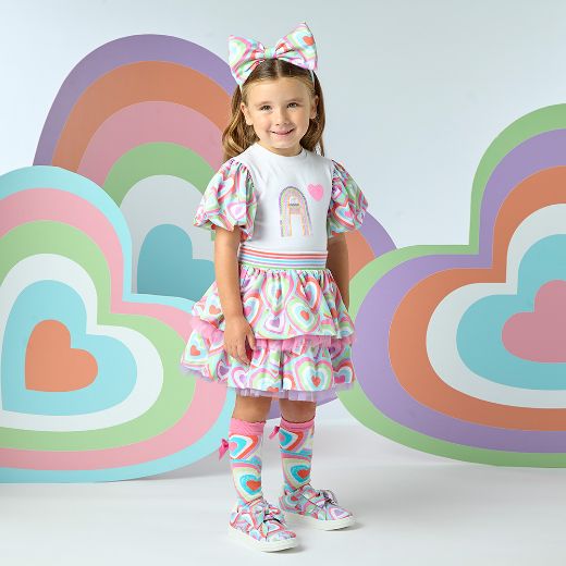 Picture of A Dee Evita Heart Print Skirt Set