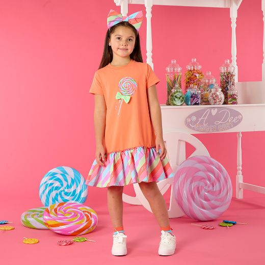 Picture of A Dee Dove Coral Lollipop Dress