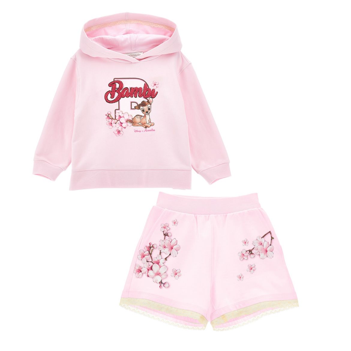 Picture of Monnalisa Bambi Pink Jumper & Short Set